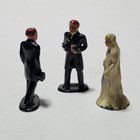Vintage 1940s Barclay Manoil Lead Wedding Figurines  bride  Groom   Minister 