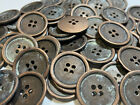 Rare Vintage Cast Metal Button Distress Antique Copper Finish 23mm 7 8  4hole