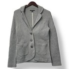 Banana Republic Women Gray Wool Blend Knit Blazer Jacket S Career Preppy Capsule
