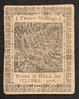 April 25  1776 20 Shillings Pennsylvania Colonial Currency - Vf