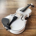 Full-size 4 4 White Violin Fiddle With Preset Bridge  Case  Bow  Rosin And More
