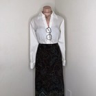 Brown Whimsical Plus Size 24w Long Maxi Skirt