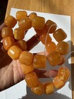 Rare Beautiful Vintage antique Butterscotch Amber Beads 27 Huge Beads