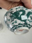 Pair Chinese Qianlong Marked Republic Period Porcelain Plates Dish Famille Verte