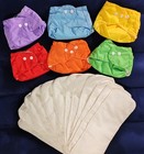 Adjustable Reusable Multicolor Cloth Diapers With Inserts  Button  S-xl