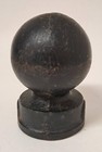 Antique Cast Iron Cannon Ball Fence Gate Post Top Finial Original Black Paint