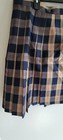 Flynn O hara Beige Blue Plaid Girls womens School Uniform Pleated Skirt  Sz 26x