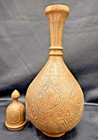 Antique Middle Eastern Copper Ewer     Hand-engraved Persian-style Decorative Vess