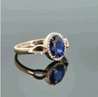 2 75 Ct Oval Cut Natural Sapphire   Diamond Wedding Ring 14k  Yellow Gold