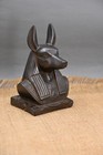 Rare Ancient Egyptian Anubis Statue     Black Jackal God     Pharaonic Collectible