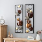 Metal Wall Decor Panel Art Set Modern Geometric Abstract Rectangular Circular
