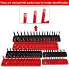 6pc Socket Organizer Tray Set Hold 90 Metric 76 Sae Socket  1 4  3 8  1 2  Drive
