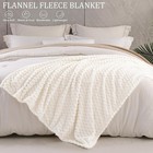 Exclusivo Mezcla Fleece Throw Blanket Ivory 50x70