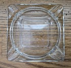 Vintage Ashtray 5 5  Square 4 Slot Cigar Cigarette Clear Glass