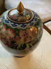 Vintage Chinese Ginger Jar Colbalt Blue Pink Floral Porcelain