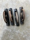 2 Pairs 4 Vintage Cast Iron Pocket Door Rollers