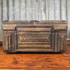 Antique Hand Carved Tramp Sewing Box Folk Art Sculpture Repurposed Large