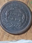 1853 Braided Hair Large Cent Us Copper Coin Au