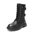 Girls Mid Calf Combat Boots Side Zipper For Toddler little Kid big Kid Shoes