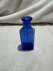 Vintage 1oz Blue Cobalt Poison Bottle rare    not To Be Taken       Use With Caution    