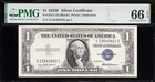 Amazing Crisp Gem   Unc 1935 F  1 Silver Certificate  Pmg 66 Epq  Free Ship  922