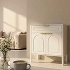 Modern White Arched Accent Storage Cabinet  Freestanding Sideboard Buffet