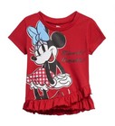 Disney Girls Toddler Minnie Mouse Red Ruffle Tee   Shorts Outfit