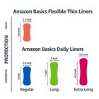 Amazon Basics Daily Pantiliner  Regular Length  Thin Absorbent Regular  White