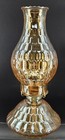 Vtg Jeanette Glass Hex Optic Oil Lamp Orange Carnival Depression 1930 Iridescent