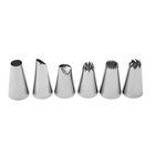 6-pc Medium Size Nozzle Stainless Steel Piping Tip Set  Stainless Steel Decorati