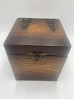 Antique Victorian Ornate Wood Perfume Scent Box Silk Lined Travel Caddy