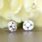 Christmas Sale Solid 14k White Gold Moissanite Stud Earrings 2 20 Ct Round Cut