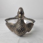Vintage Sterling Silver Glass Swan Sugar Bowl Dish Textured Iridescent 8 