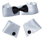 Collar Bow Tie Cuff Set Costume Male Stripper Chippendale Playboy Bunny Black
