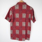 Vtg Fashion Knitwear Shirt Mens Medium Red Half Zip Patchwork Made In Usa