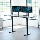 Vivo Electric 83    X 30    Stand Up Desk Workstation  Black Table Top  Black Frame
