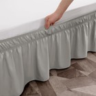 Easy To Install Wrap Around Bed Skirt Three Fabric Sides Elastic Dust Ruffled   