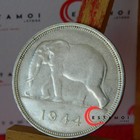 Belgian Congo  1944  50 Francs  Silver Coin  Elephant  Unc-aunc