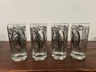 Kentucky Derby Glass Cup Tumbler 1970 Horse Equestrian Mint Julep Set Vintage