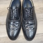 Vtg Florsheim Mens 1 D 20379 Comfortech Wingtip Oxford Dress Black Leather Shoes