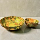 Vintage Artmore Or Traymold Mid-century Modern Fiberglass Serving Bowl Set Of 7
