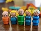 Vintage 1972 Little People Play Family Patio Set  726 All-wood Figures   Extras