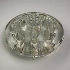 Vintage 11 Hole 3    Clear Manganese Glass Vase Flower Frog