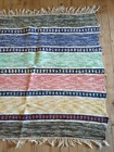 Antique Imported Swedish Hand Made Rag Rug Runner  42 X 38 Inches  Very Pretty
