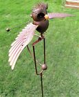 Wing Flapping Kinetic Metal Brown Owl Rocking Yard Stake Wind Spinner