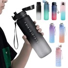 1l 32oz Motivational Water Bottle Time Marker Leak Proof Gym Sports Bpa Free Jug