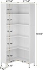 Corner Bookshelf  71  L-shaped Tall Bookcase  5 Tier Modern Bookshelf W  Storage