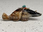 Zuni Navajo Badger Fetish Picasso Marble Heartline Feather Stewart Alonzo Signed