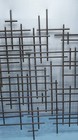 Mid-century Modern Styled Abstract Metal Wall Art Geometric Skyline Grid 34 x30 