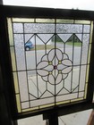   Antique Stained Glass Window 5 Jewels   31 25 X 33 25   Architectural Salvage